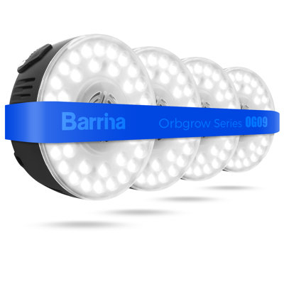 Barrina Orbgrow Og09 Puck Led Grow Light, 5000k 36w, éclairage de plantes pour plantes d'intérieur à spectre complet, 4 paquets, noir