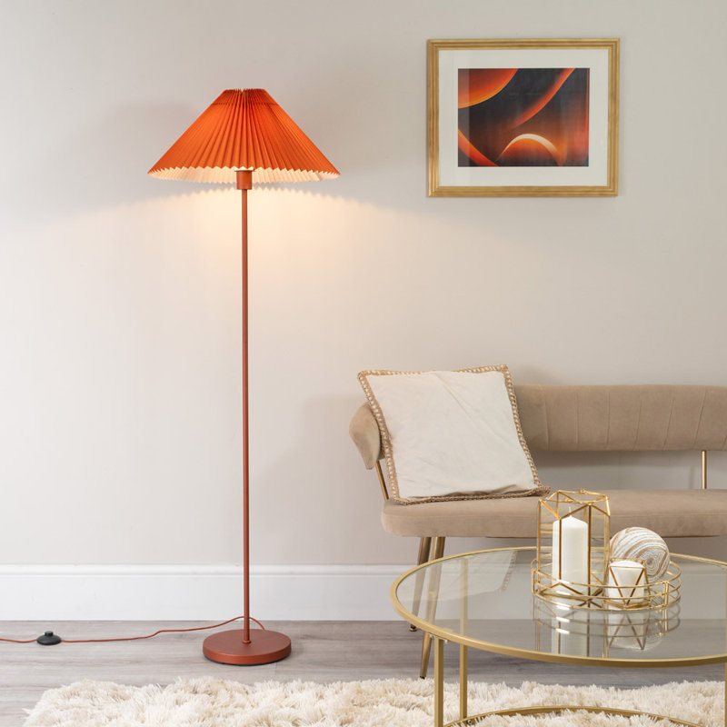 Kameron 156cm Traditional Floor Lamp, Burnt Orange, Burnt Orange, Yes