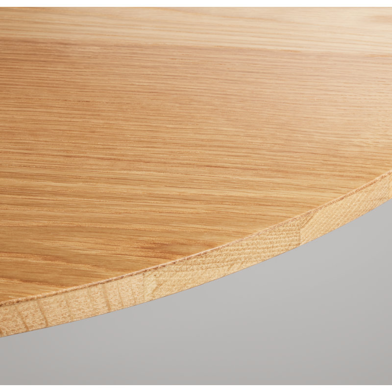 Easy Round Dining Table, 29" H x 30" W x 30" L, White Oak, Matte White