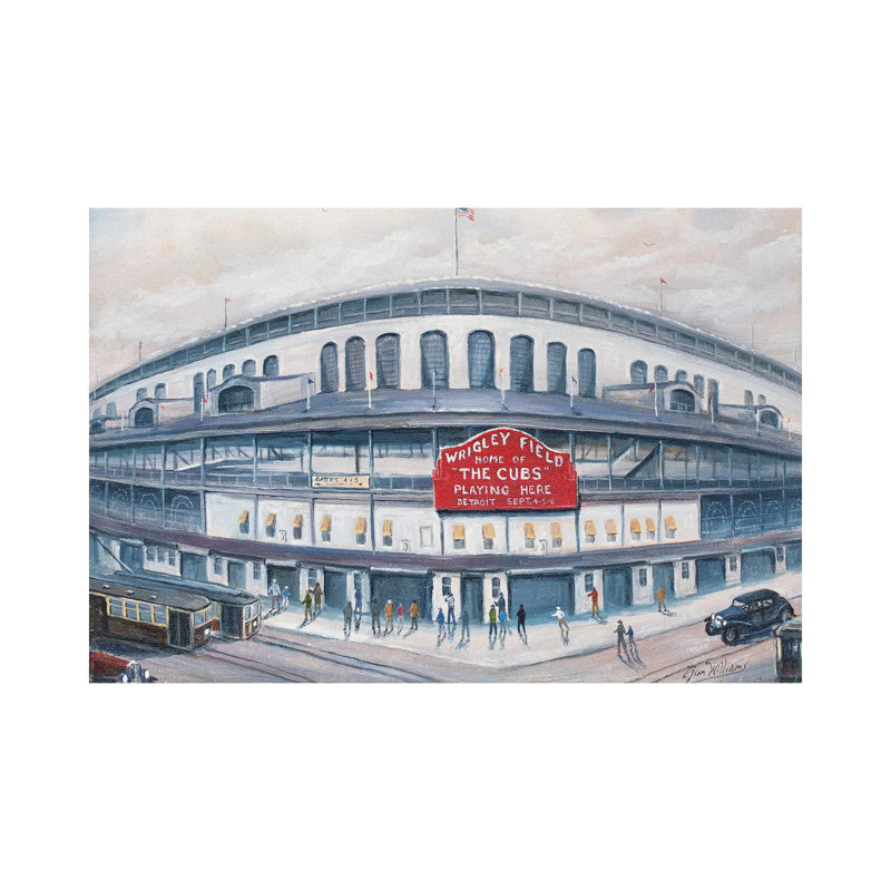 Wrigley Field by Jim Williams - Wrapped Canvas Painting, 20.32 cm H x 30.48 cm W