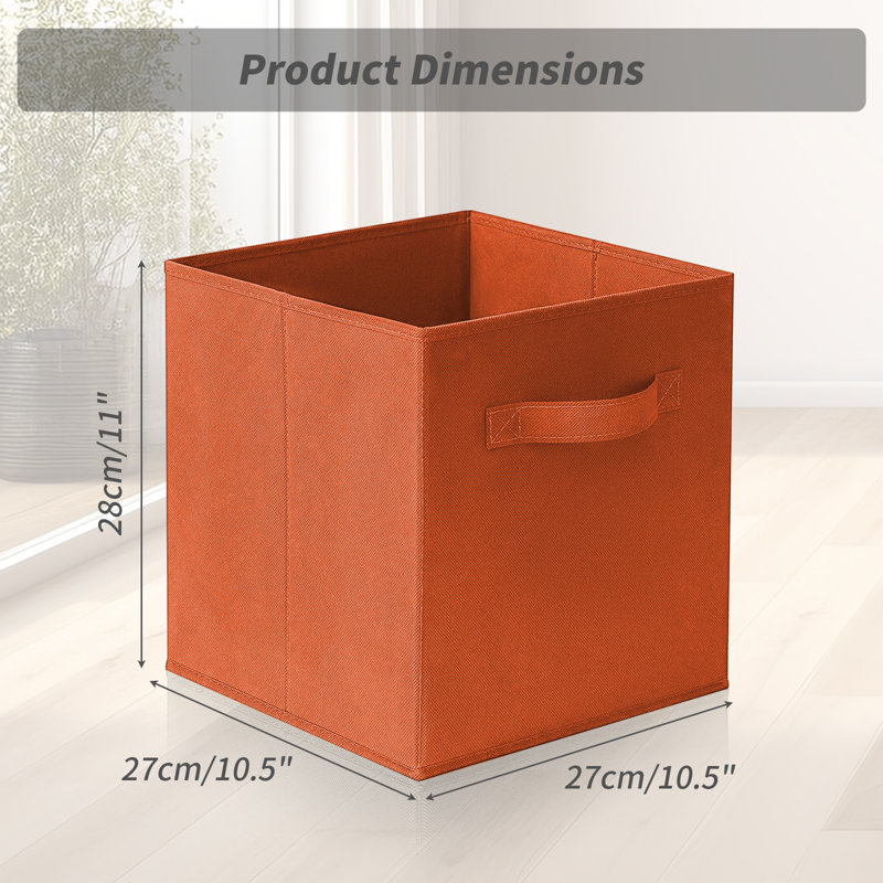 Fabric Cube Collapsible Storage Box, Orange