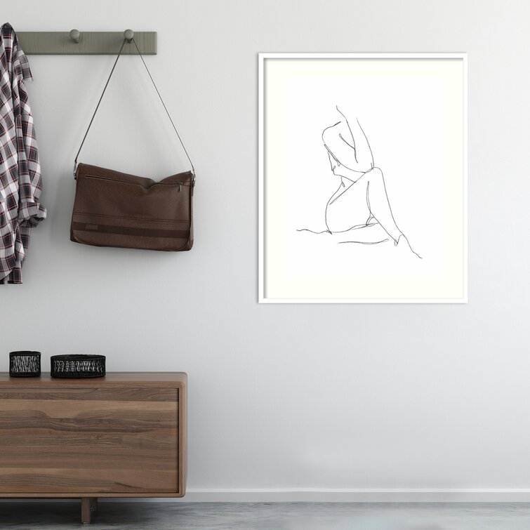 Nude Contour Sketch I Framed On Paper by Ethan Harper Print