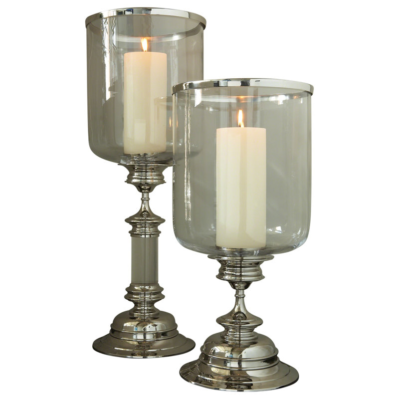 Estate Hurricane, 31" H x 11.25" W x 11.25" D , Antique Brass