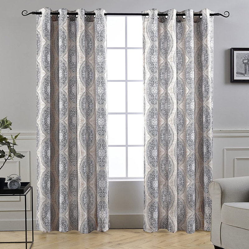 Ishpeming Room Darkening Curtain Pair, Beige/Gray, 52“ W x 84" L