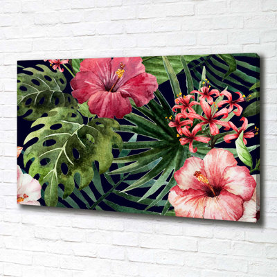 Tropical Flowers - No Frame Print on Canvas