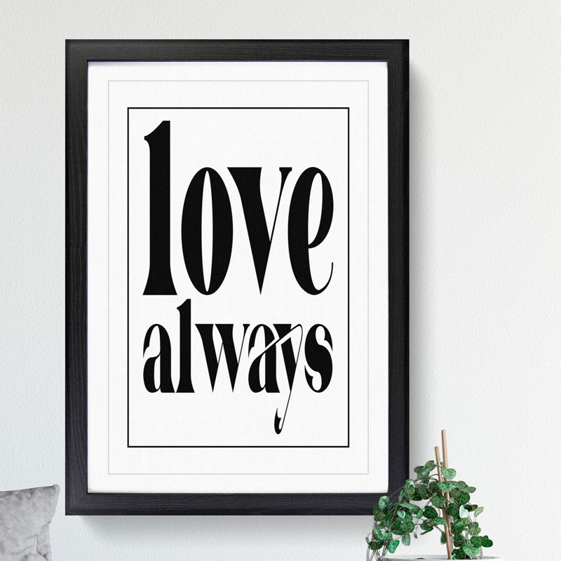 Love Always - Picture Frame Typography, 36cm H x 27cm W x 2cm D, Black Framed