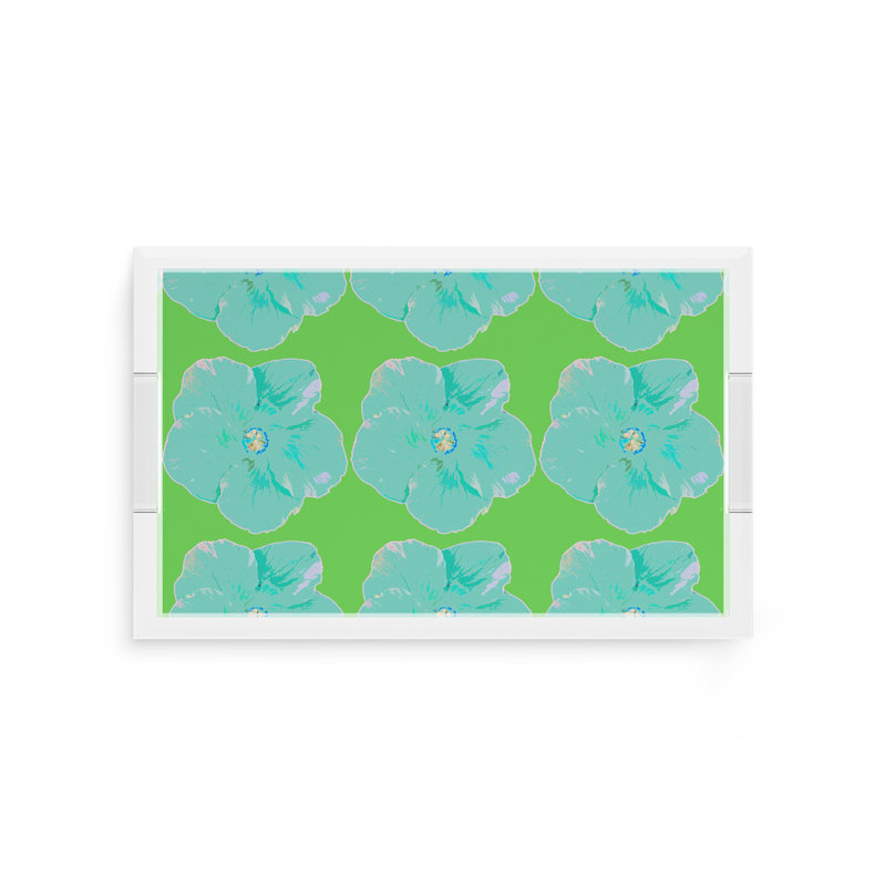 Hibiscus Acrylic Rectangle Decorative Tray, 2" H x 12.5" W x 7.75" D, Colony