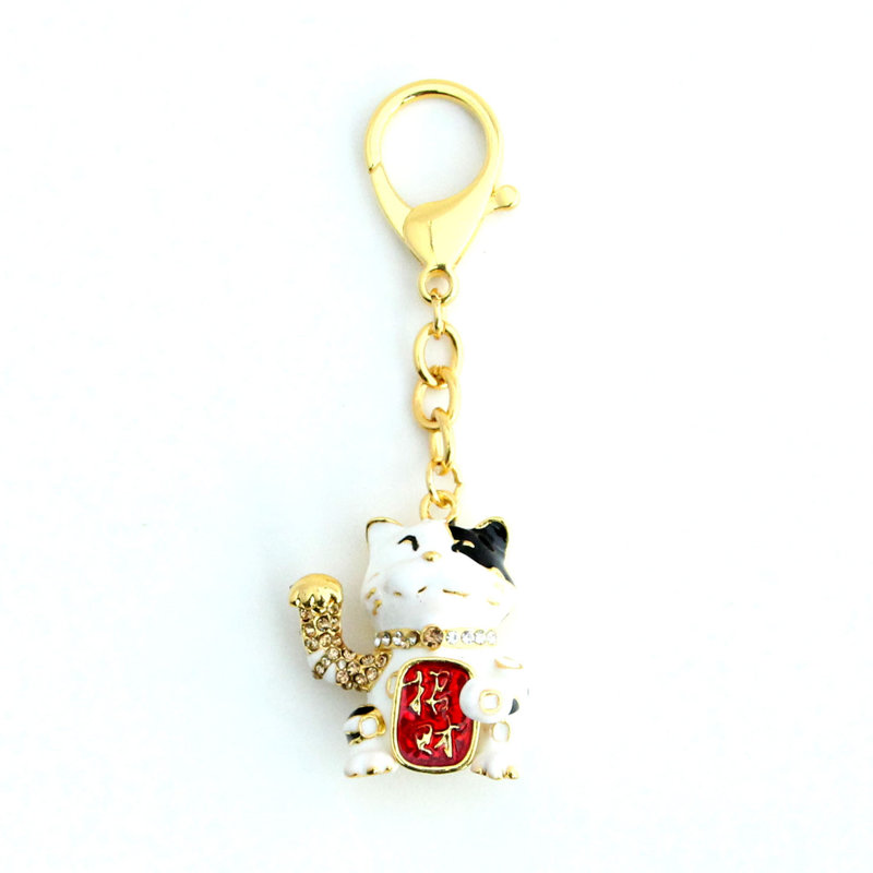 Porte-clés amulette pour chat Lucky