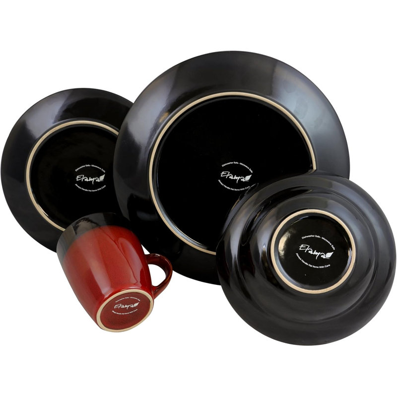Dinnerware Amd Place Setting 16 Piece Stoneware Dinnerware Set - Service for 4