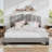 Dhugan Low Profile Linen Platform Bed Frame with Adjustable Headboard-1171274840