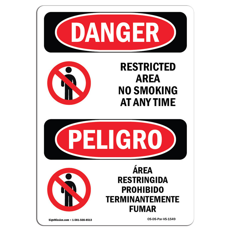 Signe de danger, H 18 po x l 12 po x P 0,1 po