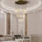 34-light Long Gold Chandeliers For High Ceilings, Large Raindrop Chandelier