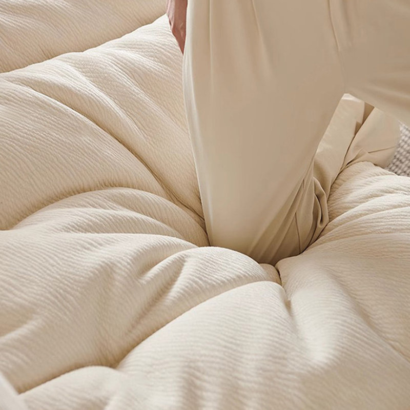 Causeuse-coussin modulaire en chenille noir crème