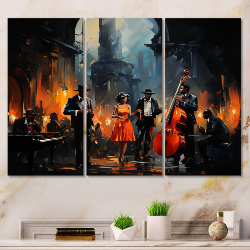 «Music In Harlems III», 3 pièces, H 28 po x l 36 po x P 1 po