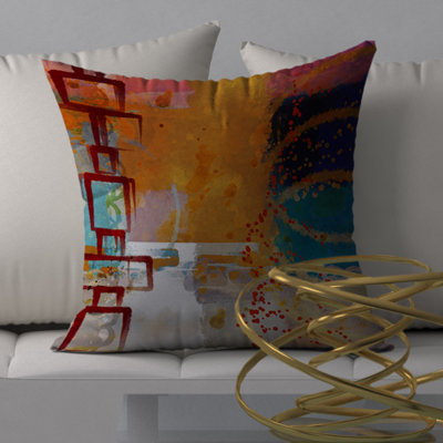 Abstract Reversible Throw Pillow