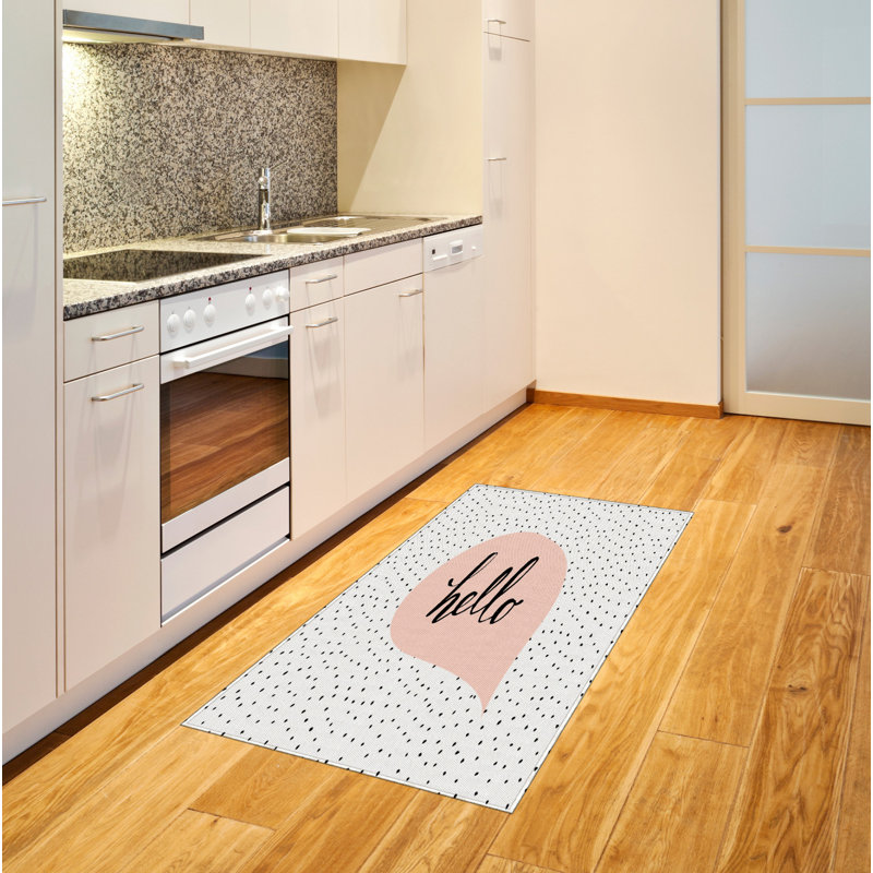 Hello High Density Long Fiber Poly Threads Decorative Area Rug Carpet, Rectangle 2'7" x 5'