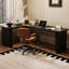 Bureau noir en bois massif en forme de L-1039898974-1039898973