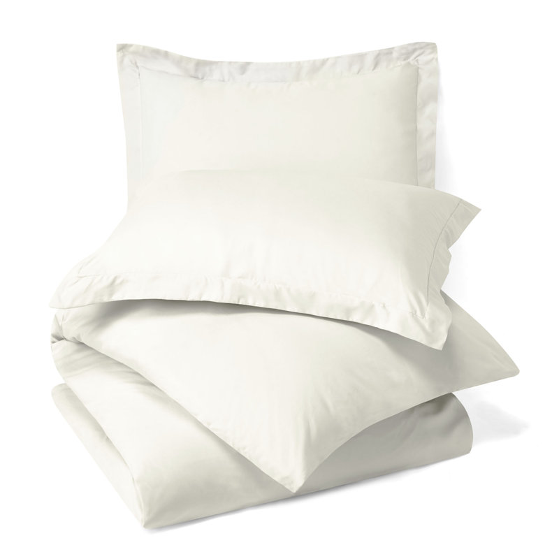  Ensemble de housse de couette ultra-doux, Blanc cassé, Housse simple + 1 taie décorative