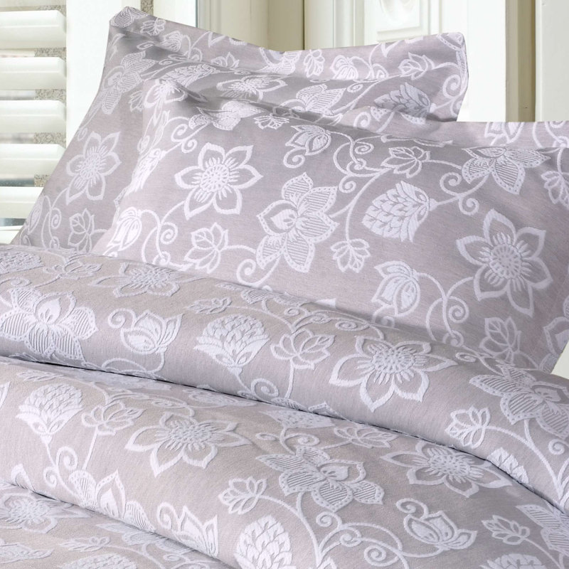 Genevrier 100% Cotton Pillow Case, Silver