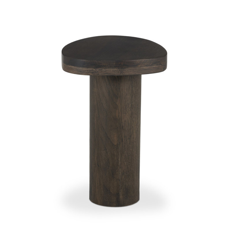 Zion End Table-Merlot Marble, Grey Tobacco Oak, Solid Wood