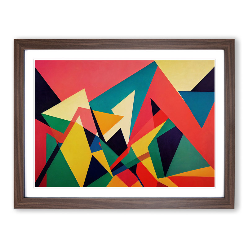 Abstract Shapes Vol.2 - Framed Print, 46cm H x 64cm W x 2cm D, Walnut Framed