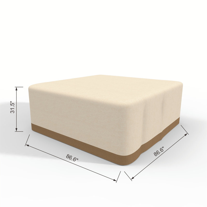 Beige Outdoor Waterproof Furniture Cover – 216×216×93Cm, 240G/? Polyester With PVC Coating & Sealed Seams