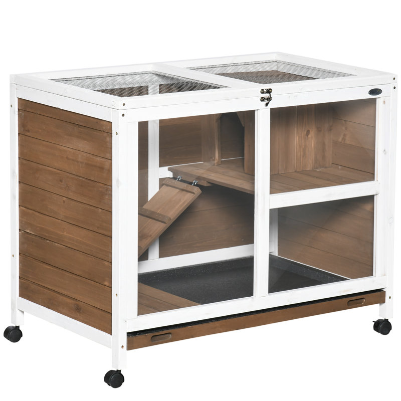 Cage portative en bois avec roulettes