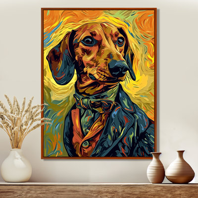 Stylish Dachshund In Elegant Suit - Dog Wall Art Print