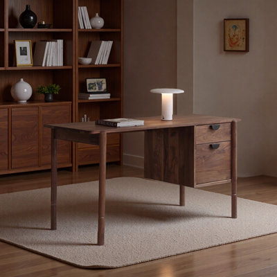 Bureau rétro en bois de noyer massif de haute qualité