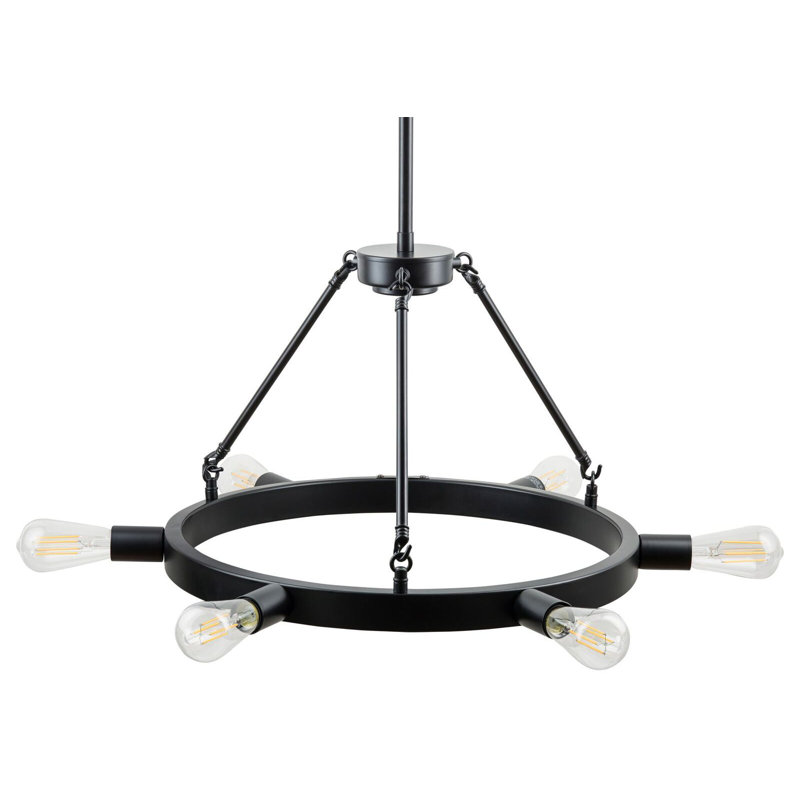 Lustre de roue de wagon à 6 lumières unique Sizer
