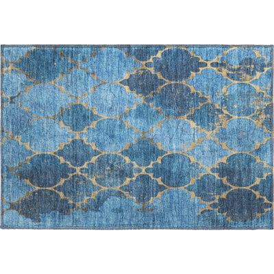 Premium Machine Washable Otte AMF1784 Damask Rug