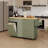 Jamera 60.2"W Kitchen Island with Two Large Storage Cabinets And Drawers, Locking Wheels-729257992