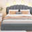 Upholstered Bed Frame With LED Lights, Modern Upholstered Princess Bed With Crown Headboard (Bed)-937374965-937374960