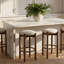 Tabouret de bar rembourré en bois Tara, ensemble de 2-341281418-340265627