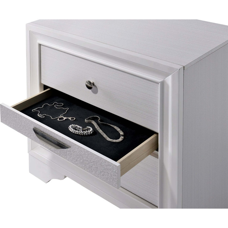 Table de chevet contemporaine 1Pc, Blanc