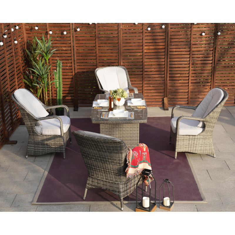 4 - Person Patio Conversation Set, Grey