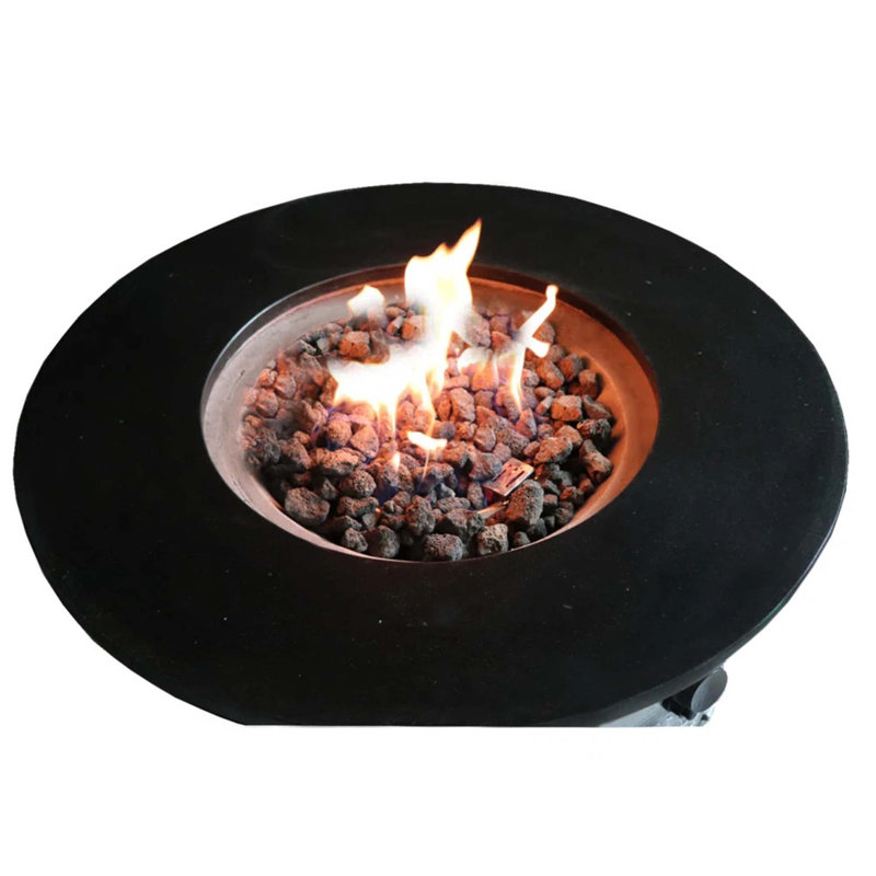 Foyer de table d'extérieur en béton renforcé de fibres H 24 po x l 32 po