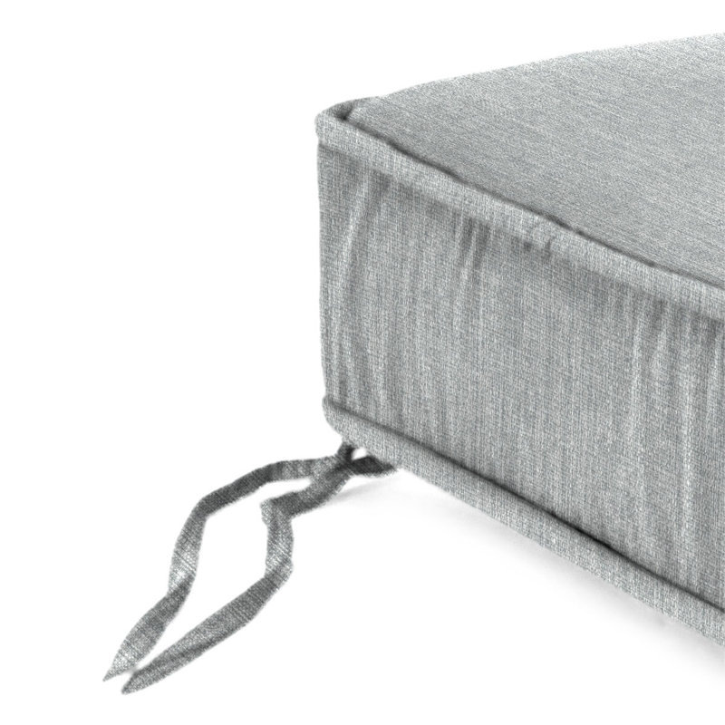 22.5" x 22.5" Outdoor Deep Seat Cushion with Ties and Welt, Tahiti Silver