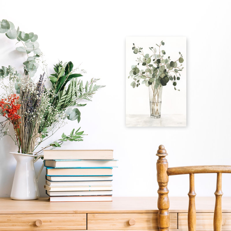 «Gorgeous Greens I Delicate Elegant Minimalist Nature Plant», art mural, H 18 po x l 12 po