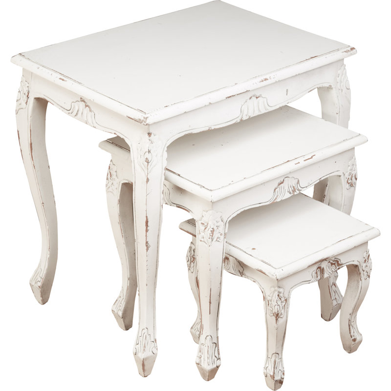Ensemble de 3 tables gigognes Hamden, Blanc