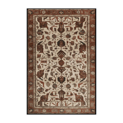 Machine Washable Persian Brown Area Rug