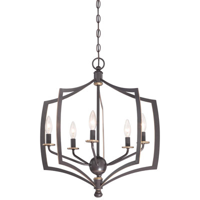 5 - Light Dimmable Geometric Chandelier