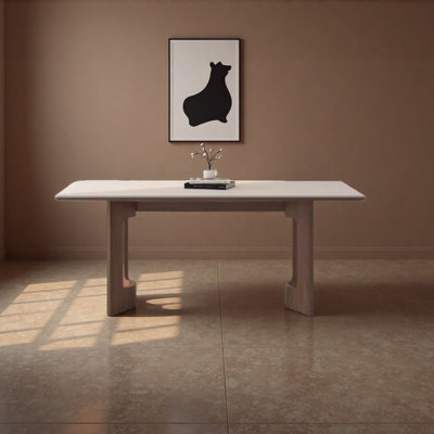 Plotkin Solid Wood & Rock-Panel Dining Table