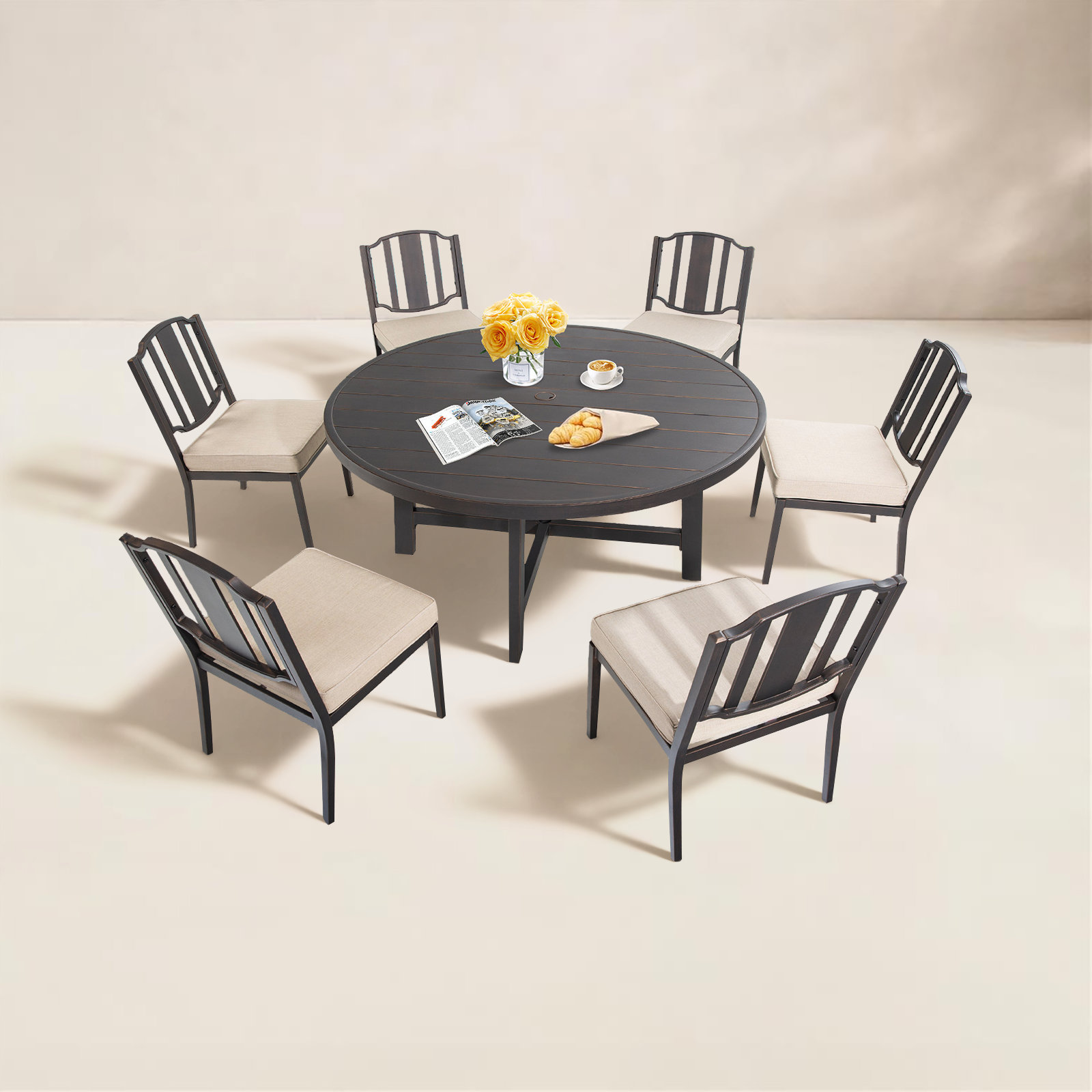 Tamarin 61" Sunbrella® Patio Dining Set