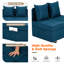 Canapé-lit 3 en 1 avec dossier réglable à 5 positions, conception pliable polyvalente, tissu en faux lin durable - parfait pour les petits espaces et les chambres d'amis, bleu marine-188907121