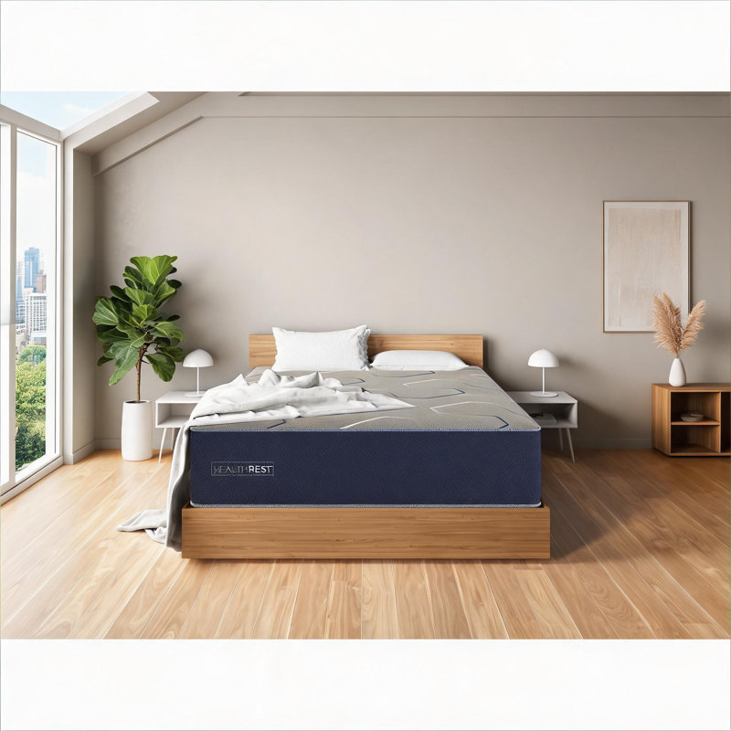 Base de lit en mousse bleu profond, taille très longue simple, conçue pour un sommeil régulier dans la chambre à coucher avec une fabrication rafraîchissante en peluche