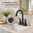 Airliss 4-Inch Matte Black Centerset 2-Handle Bathroom Sink Faucet With Drain Assembly-107925116