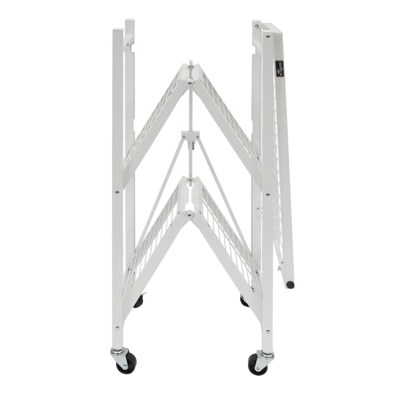 Origami 3-Shelf Storage Rack & Wheels, White