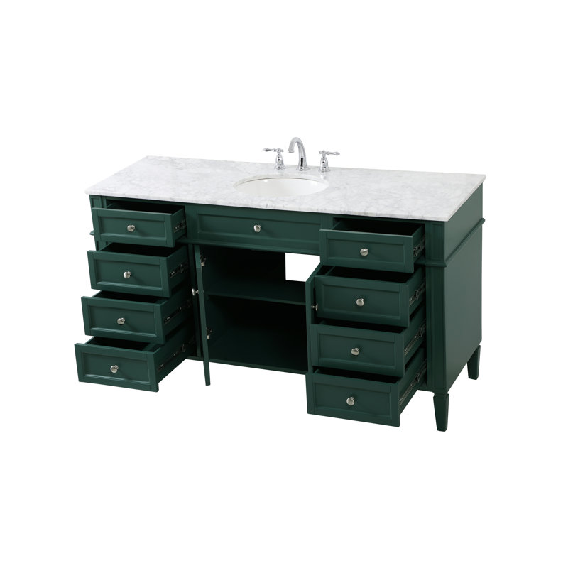 Ensemble de meuble-lavabo simple 60 "Rivers, Vert