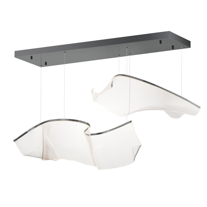 2 - Light LED Novelty Pendant, Brushed Gunmetal